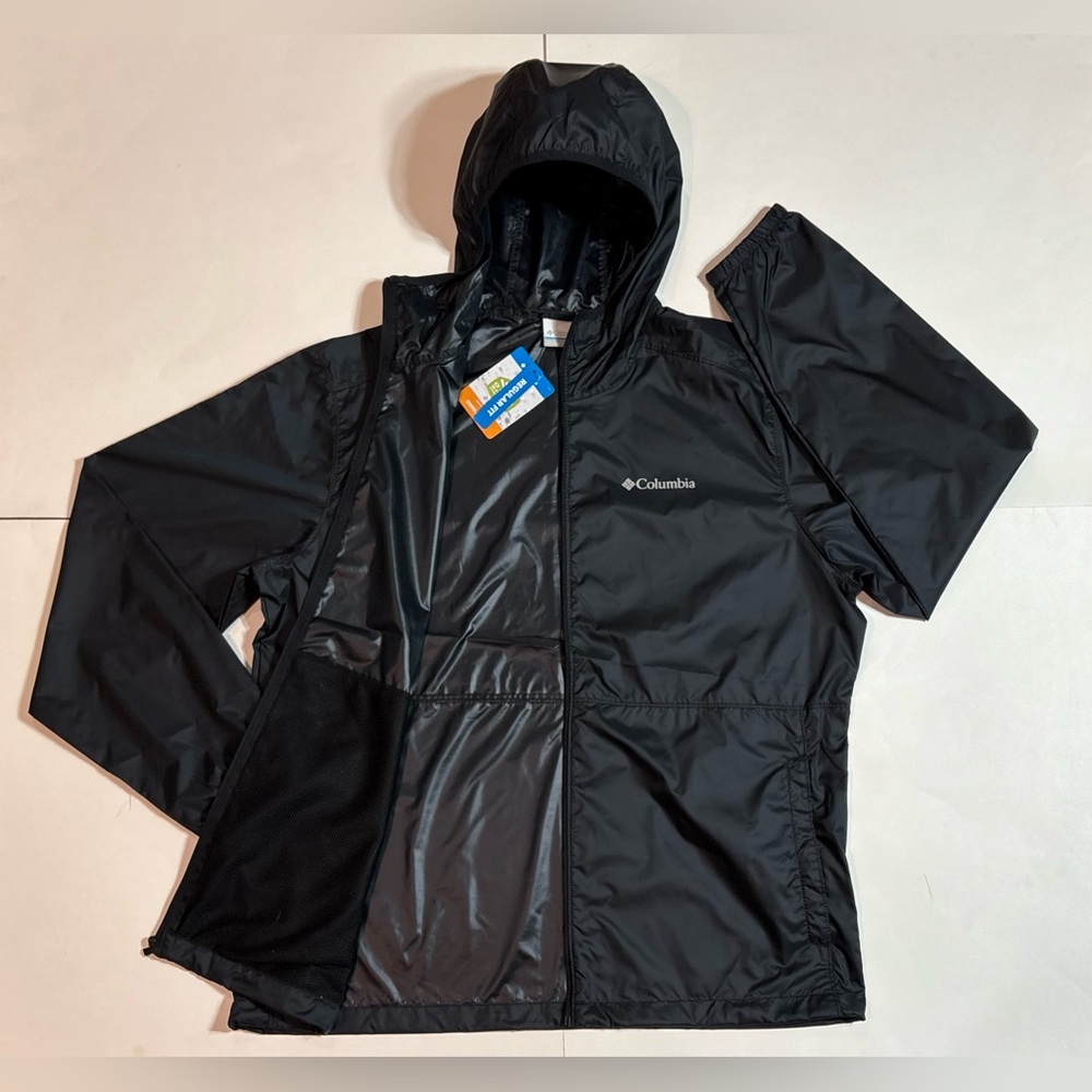 COLUMBIA Men’s Center Ridge II Full Zip Hooded Windbreaker Outdoor Storm Jacket